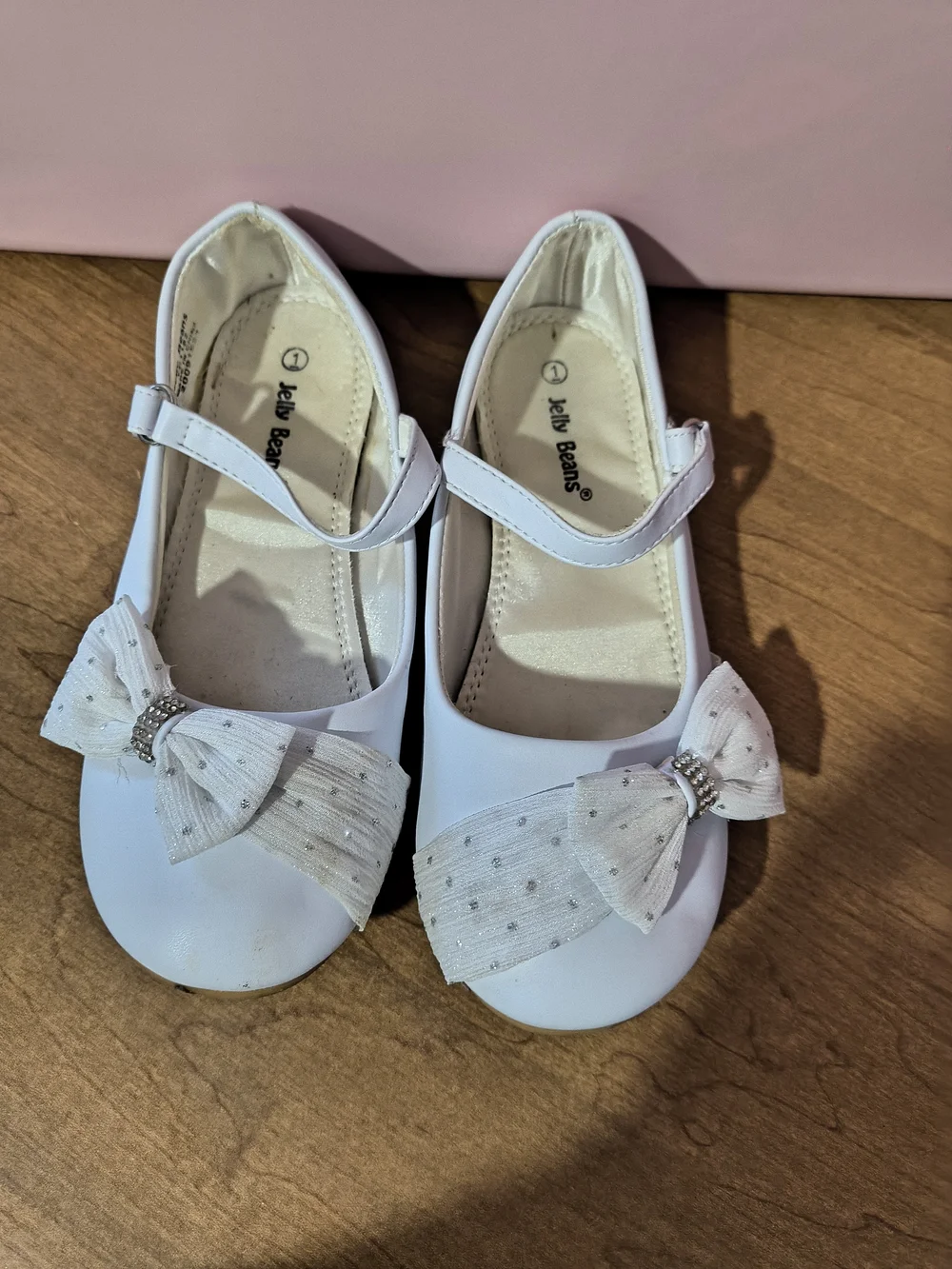 Jelly Beans White Girls' Dress Shoes with Bow